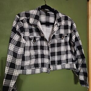 Taxi Plaid Black and White Women's Crop Top